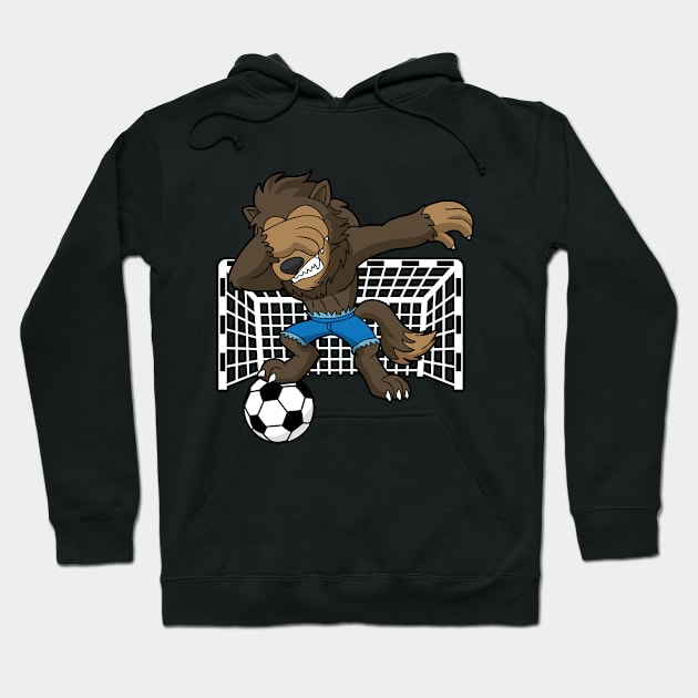 Dabbing Werewolf Soccer Halloween Hoodie by E